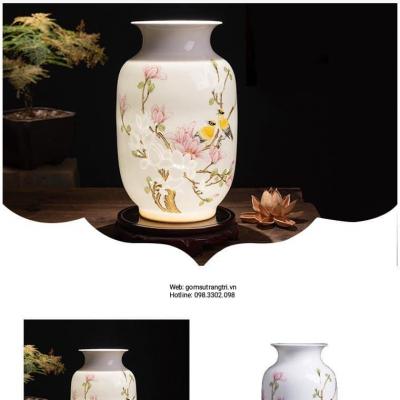 BÌNH VẼ TAY HỌA TIẾT CHIM – HOA